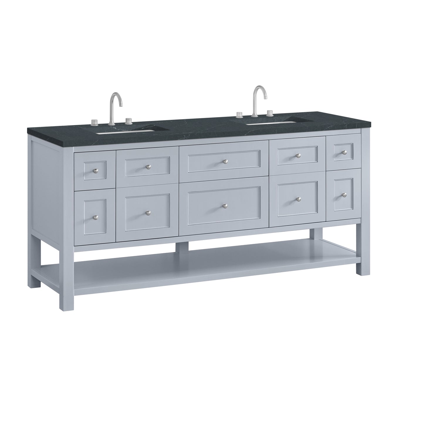 James Martin Breckenridge 72" Double Vanity w/ 3 CM Countertop