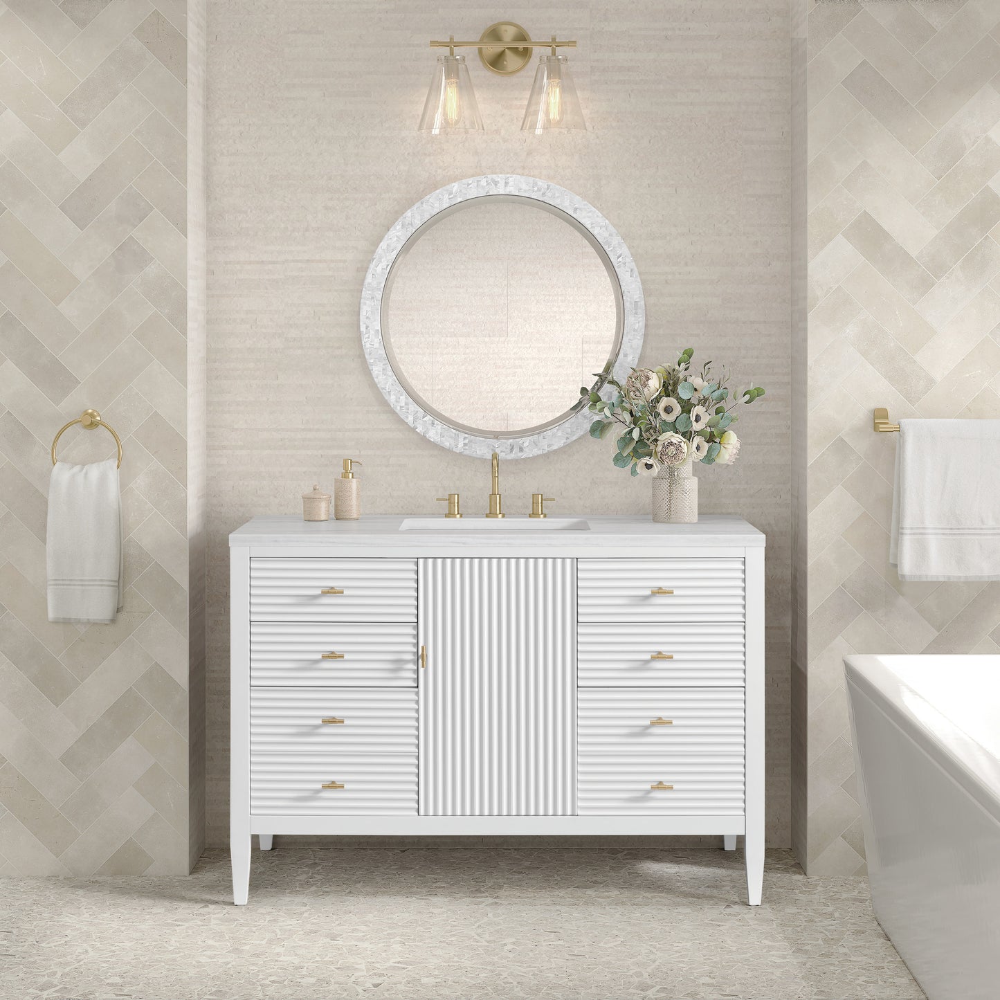 James Martin 48" Myrrin Vanity, W/ 3CM Top