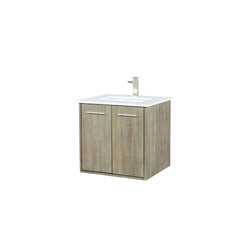 Lexora Collection Fairbanks 24 inch Rustic Acacia Bath Vanity, Cultured Marble Top and Faucet Set - Luxe Bathroom Vanities