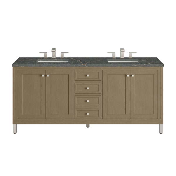 James Martin Chicago 72" Double Vanity with 3 CM Countertop & FreePower Wireless Charger