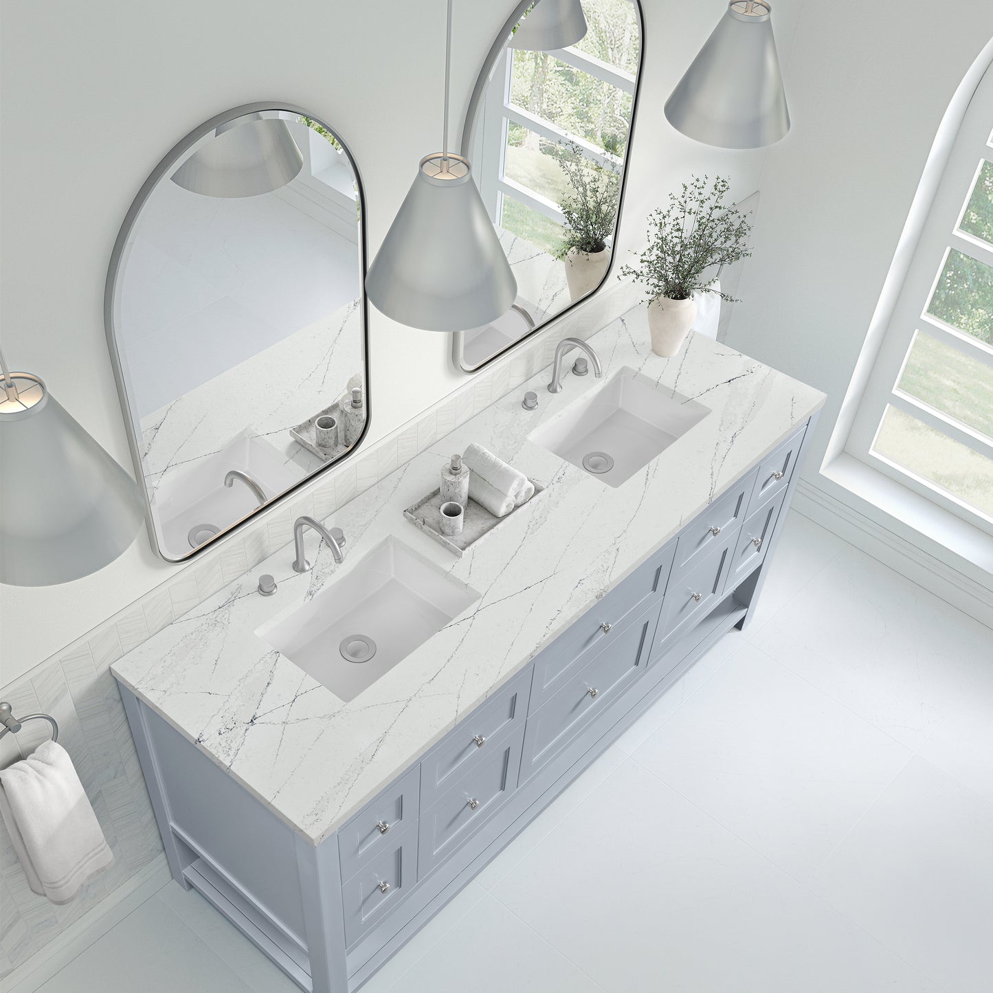 James Martin Breckenridge 72" Double Vanity w/ 3 CM Countertop