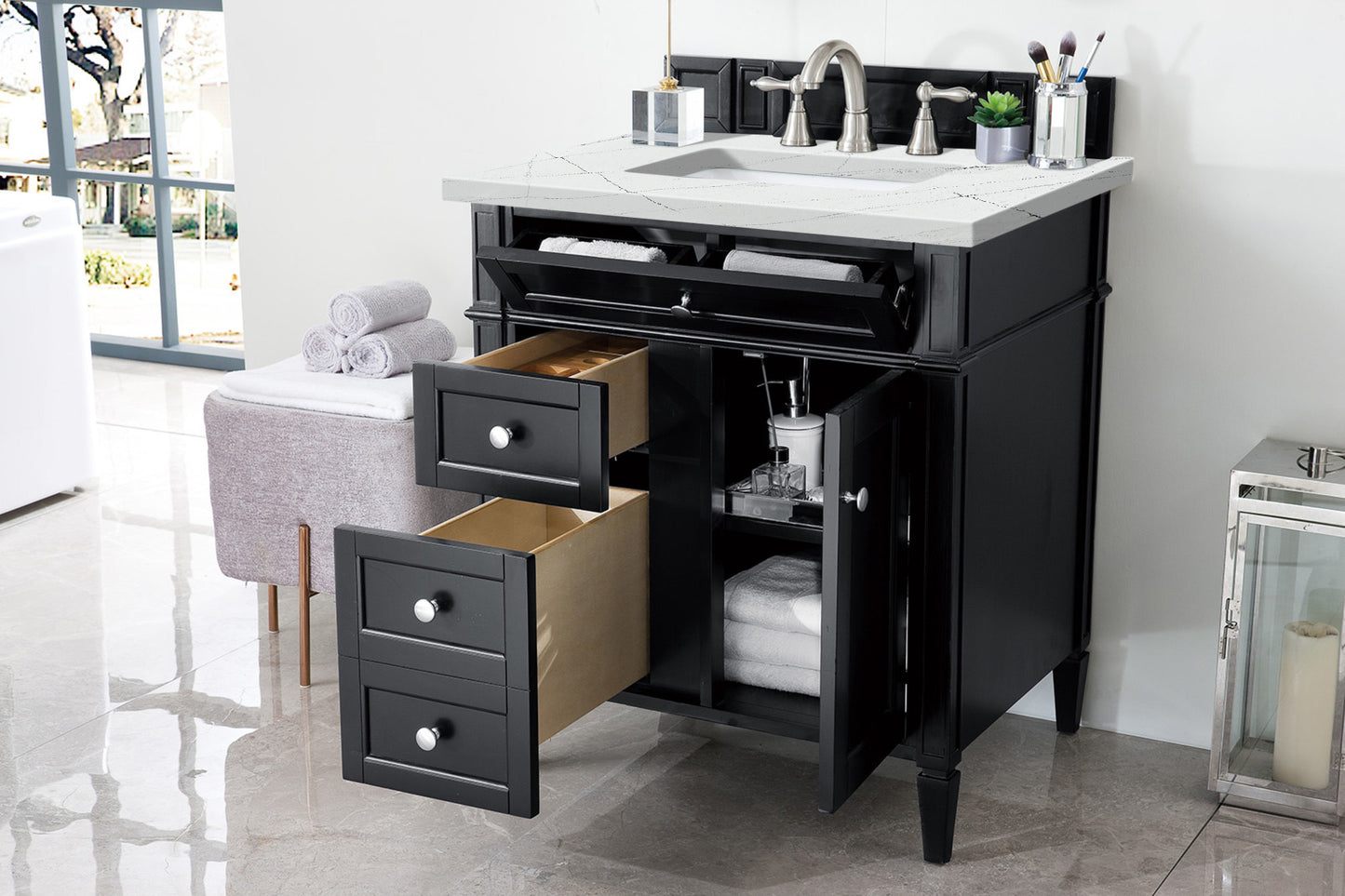 James Martin Brittany 30" Single Vanity with 3 CM Countertop