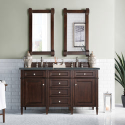 James Martin Brittany 60" Double Vanity with 3 CM Countertop & FreePower Wireless Charger