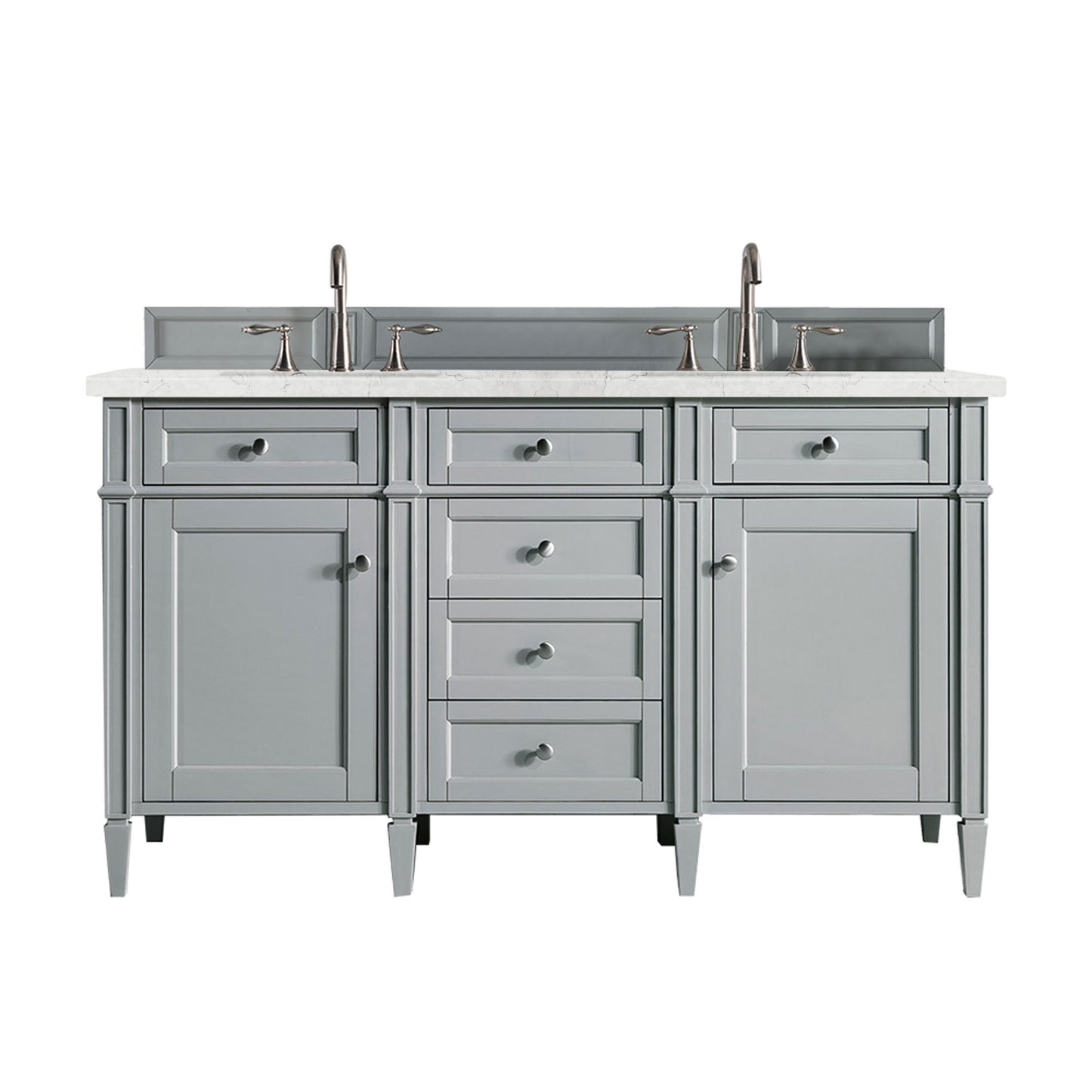 James Martin Brittany 60" Double Vanity with 3 CM Countertop & FreePower Wireless Charger