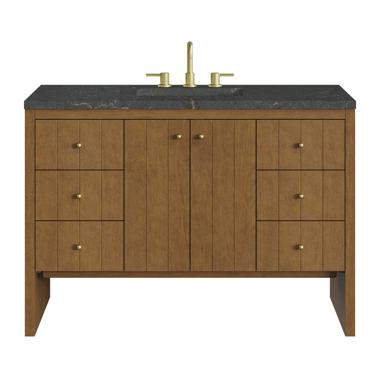 James Martin Hudson 48" Single Vanity Honey Oak w/ 3 CM Countertop & FreePower Wireless Charger