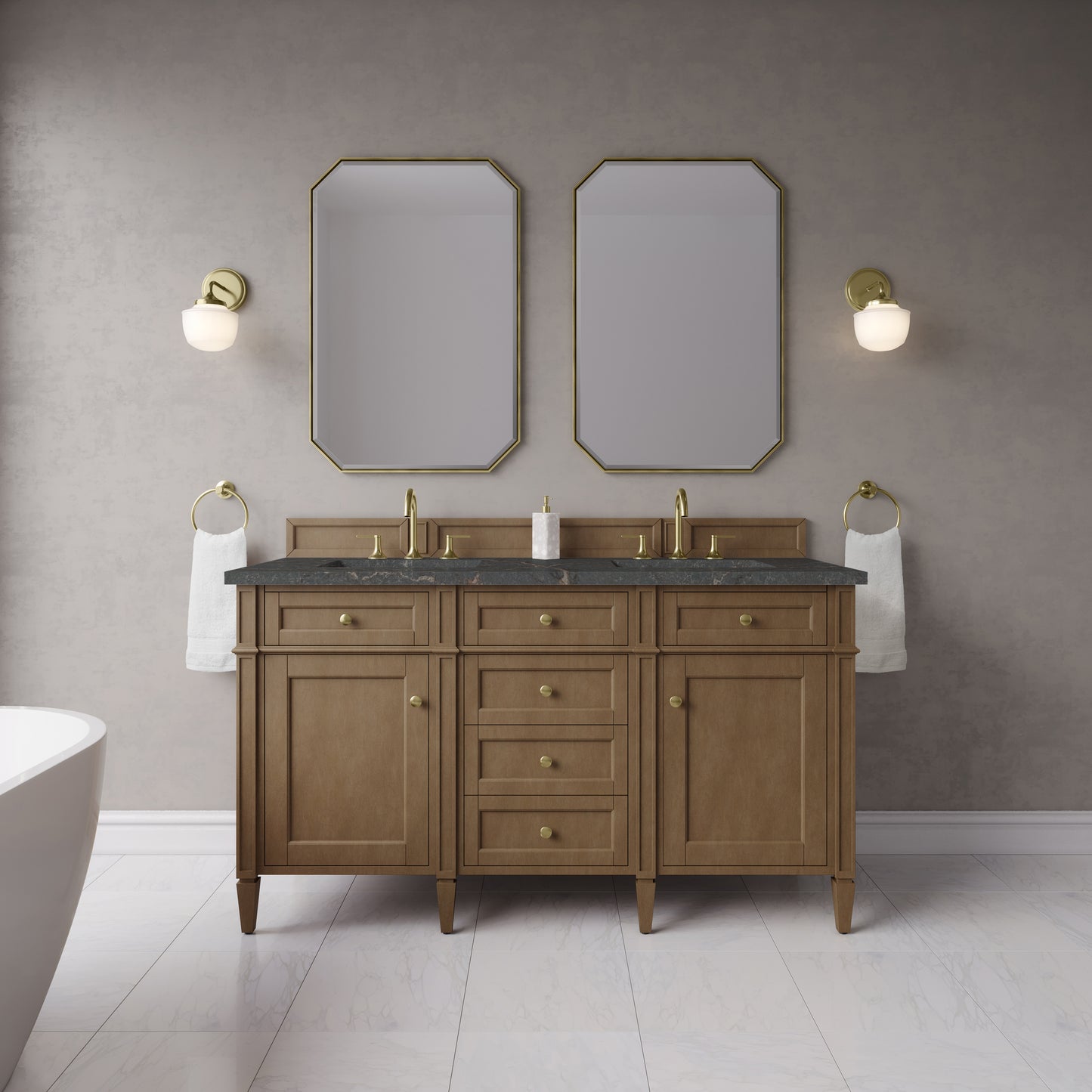 James Martin Brittany 60" Double Vanity with 3 CM Countertop
