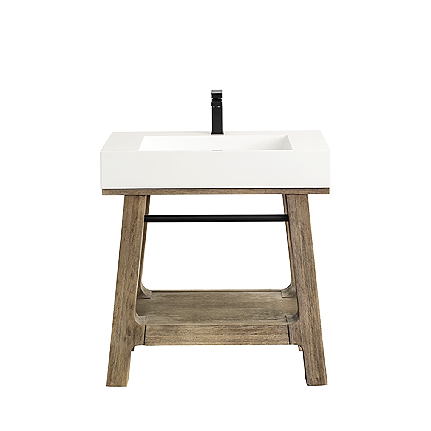 James Martin Auburn 31.5" Sink Console in Weathered Timber - Luxe Bathroom Vanities