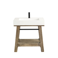 James Martin Auburn 31.5" Sink Console in Weathered Timber - Luxe Bathroom Vanities