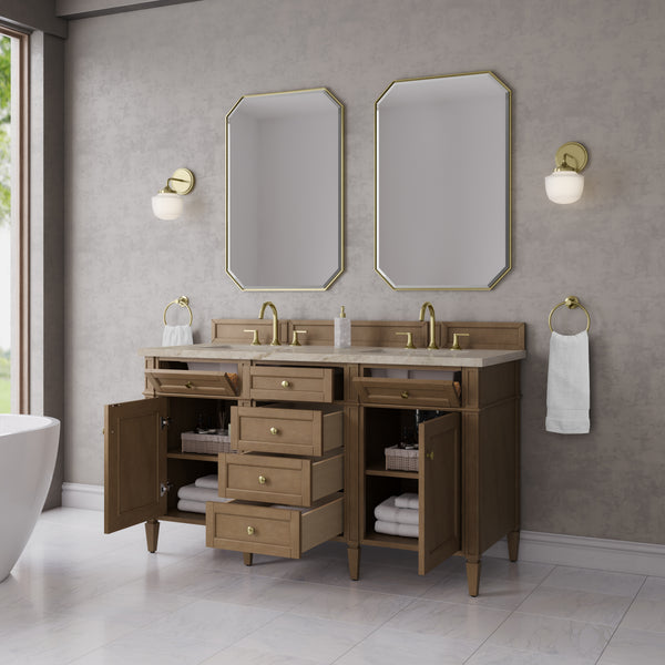 James Martin Brittany 60" Double Vanity with 3 CM Countertop
