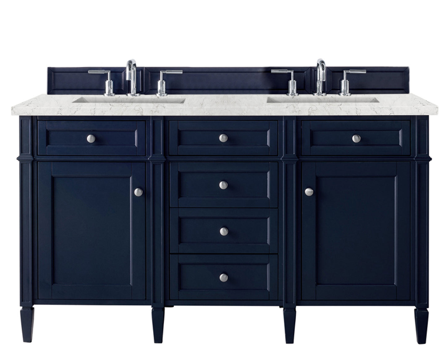 James Martin Brittany 60" Double Vanity with 3 CM Countertop & FreePower Wireless Charger