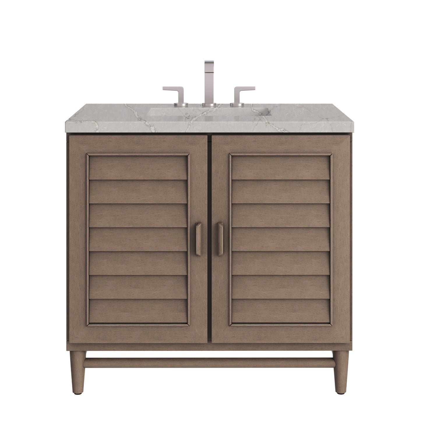 James Martin Portland 36" Single Vanity Whitewashed Walnut with 3 CM Countertop