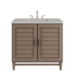 James Martin Portland 36" Single Vanity Whitewashed Walnut with 3 CM Countertop