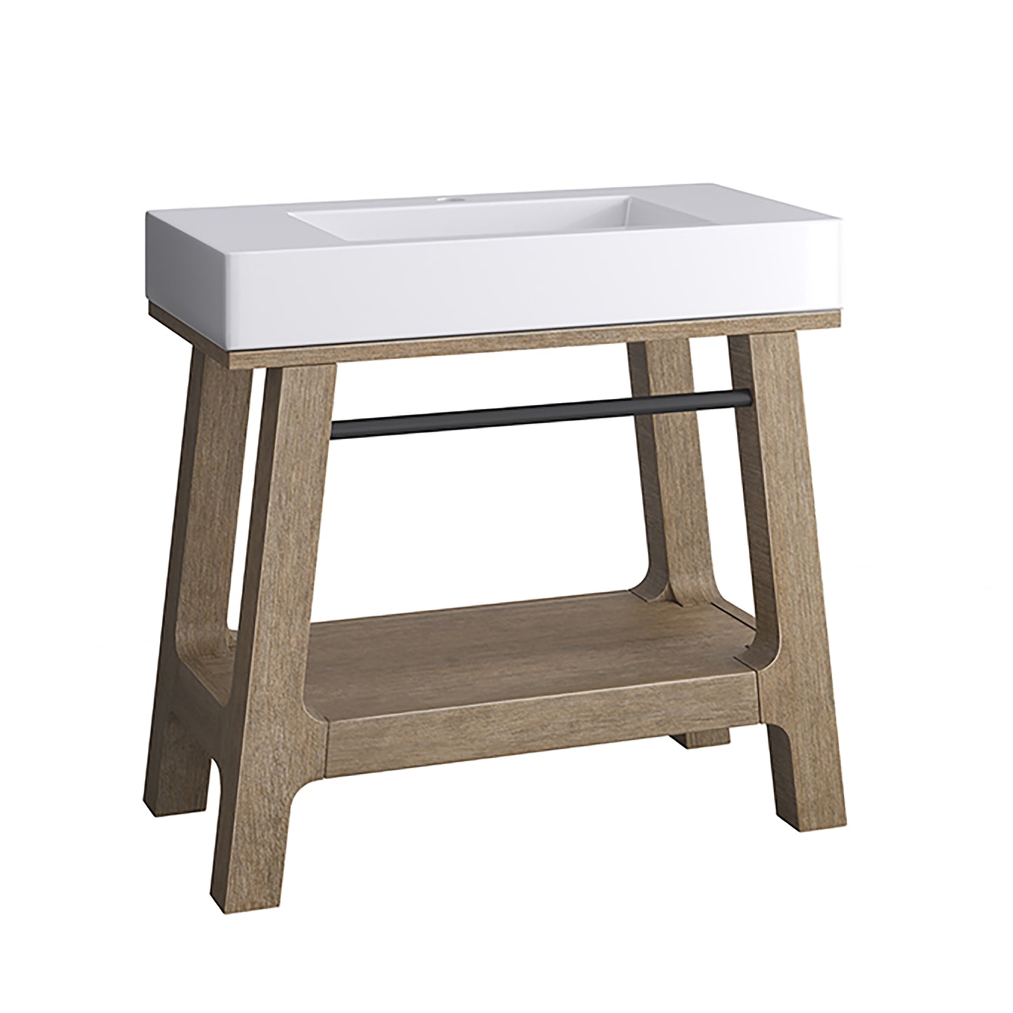 James Martin Auburn 36" Sink Console, Weathered Timber - Luxe Bathroom Vanities