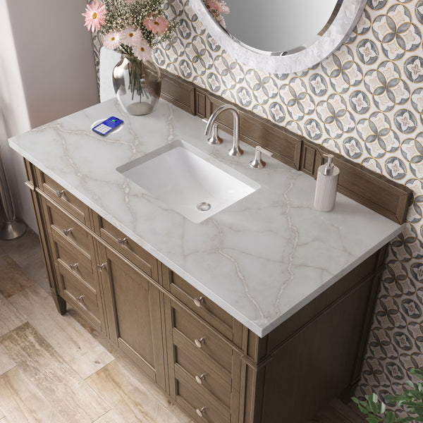 James Martin Brittany 48" Single Vanity with 3 CM Countertop & FreePower Wireless Charger