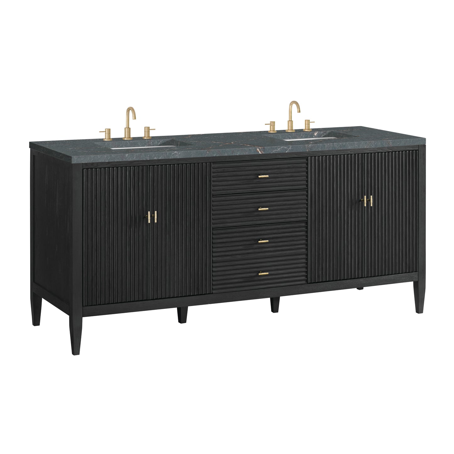 James Martin Myrrin 72" Double Vanity with 3 CM Countertop & FreePower Wireless Charger