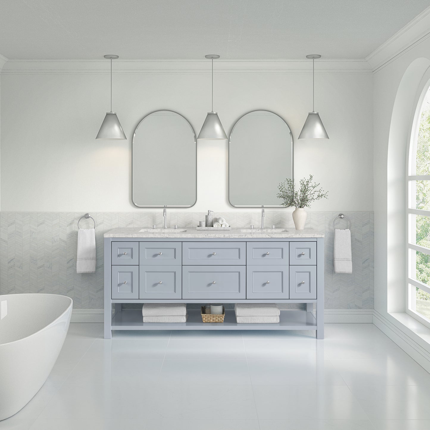 James Martin Breckenridge 72" Double Vanity w/ 3 CM Countertop