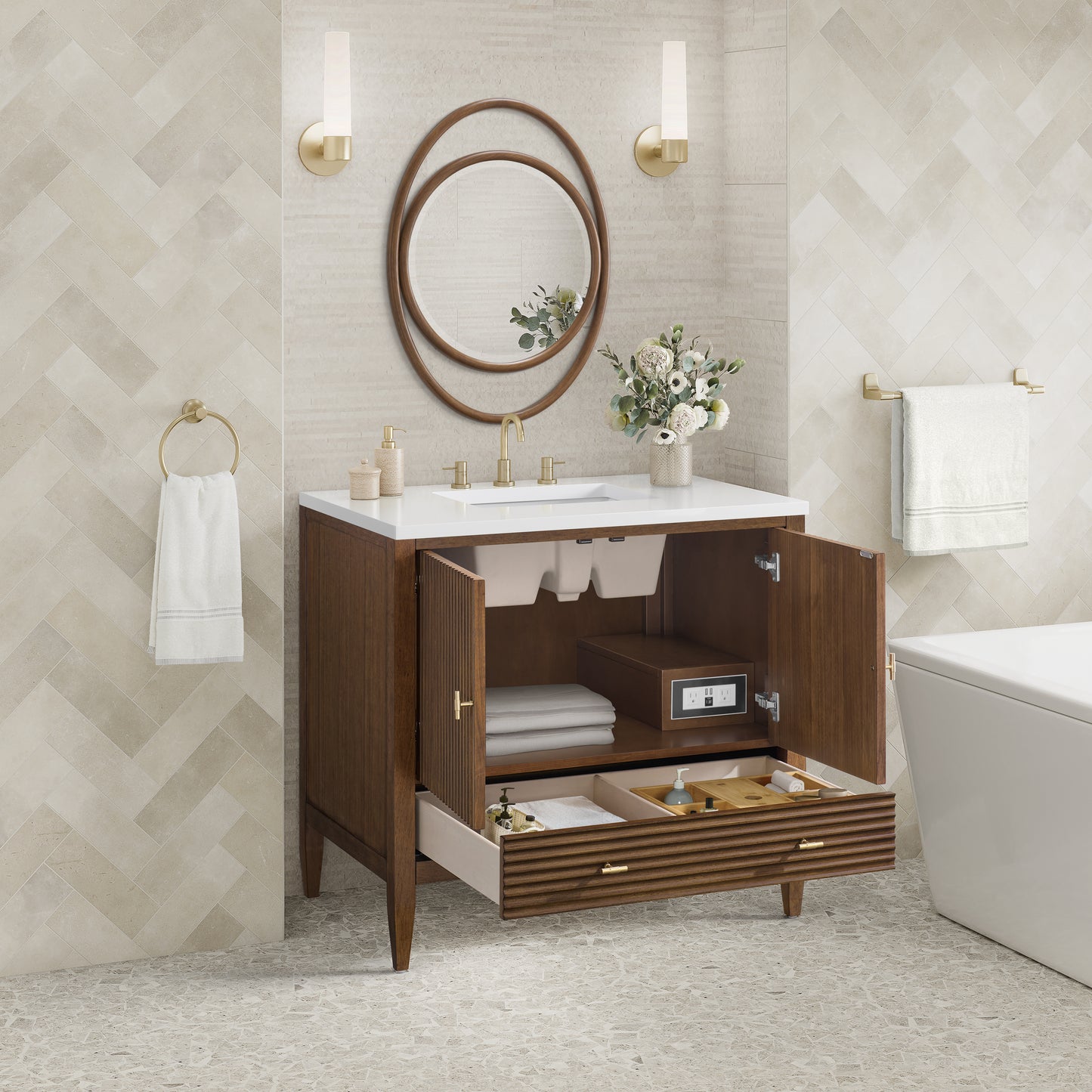 James Martin Myrrin 36" Single Vanity with 3 CM Countertop