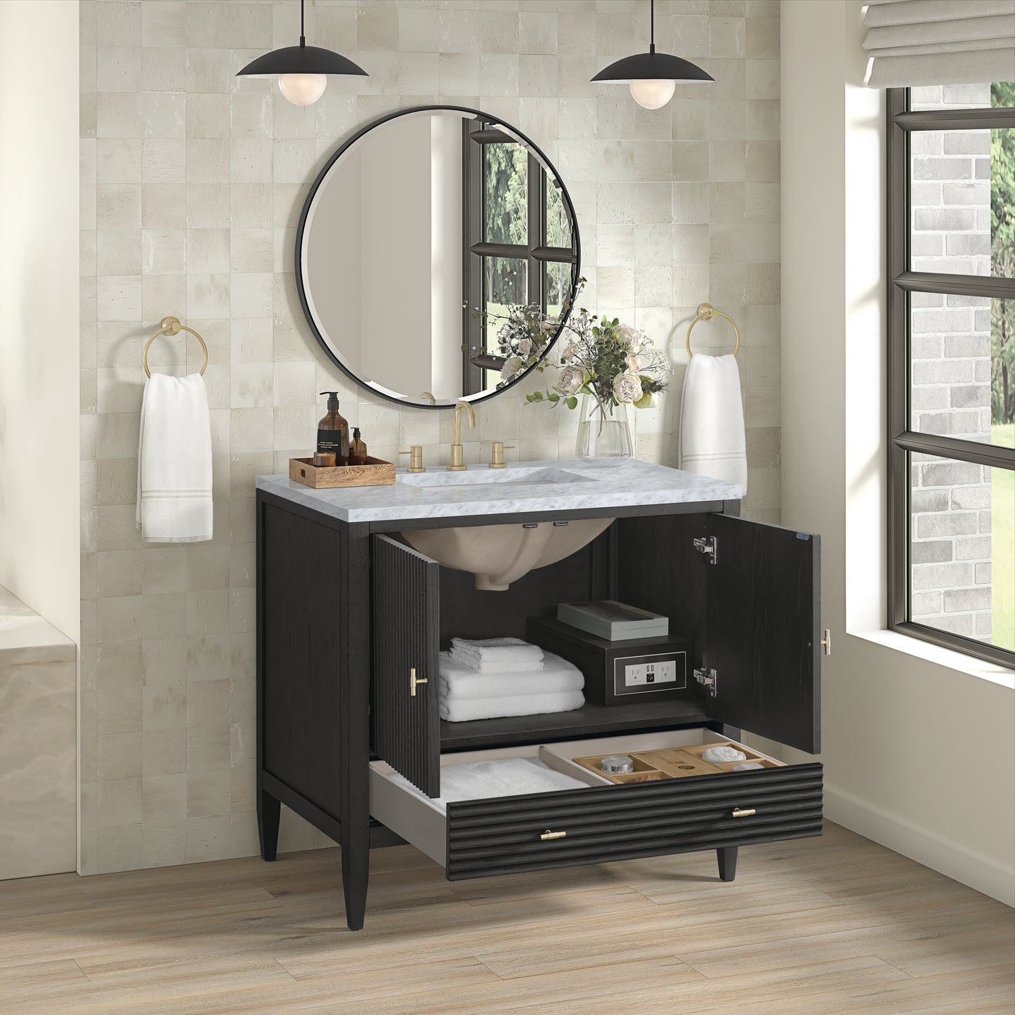 James Martin Myrrin 36" Single Vanity with 3 CM Countertop