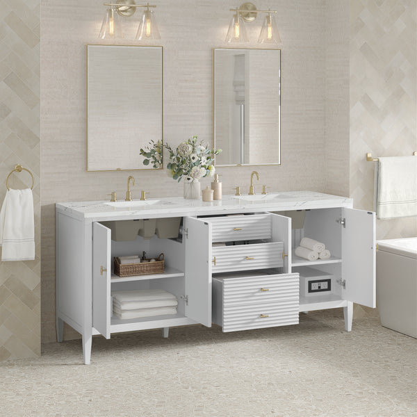 James Martin Myrrin 72" Double Vanity with 3 CM Countertop