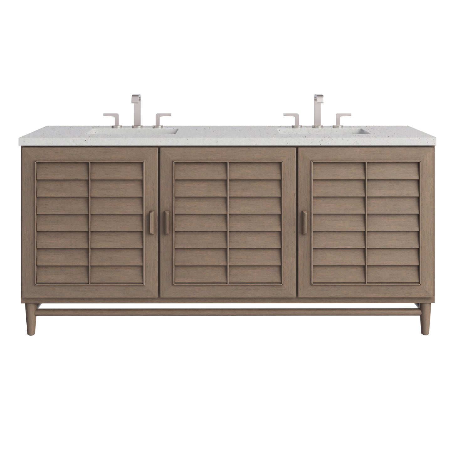 James Martin Portland 72" Double Vanity Whitewashed Walnut with 3 CM Countertop