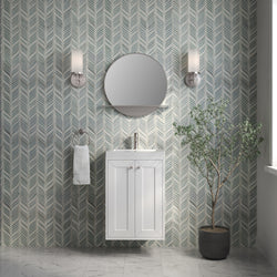 James Martin Chianti Single Floating Vanity with White Glossy Composite Stone Top
