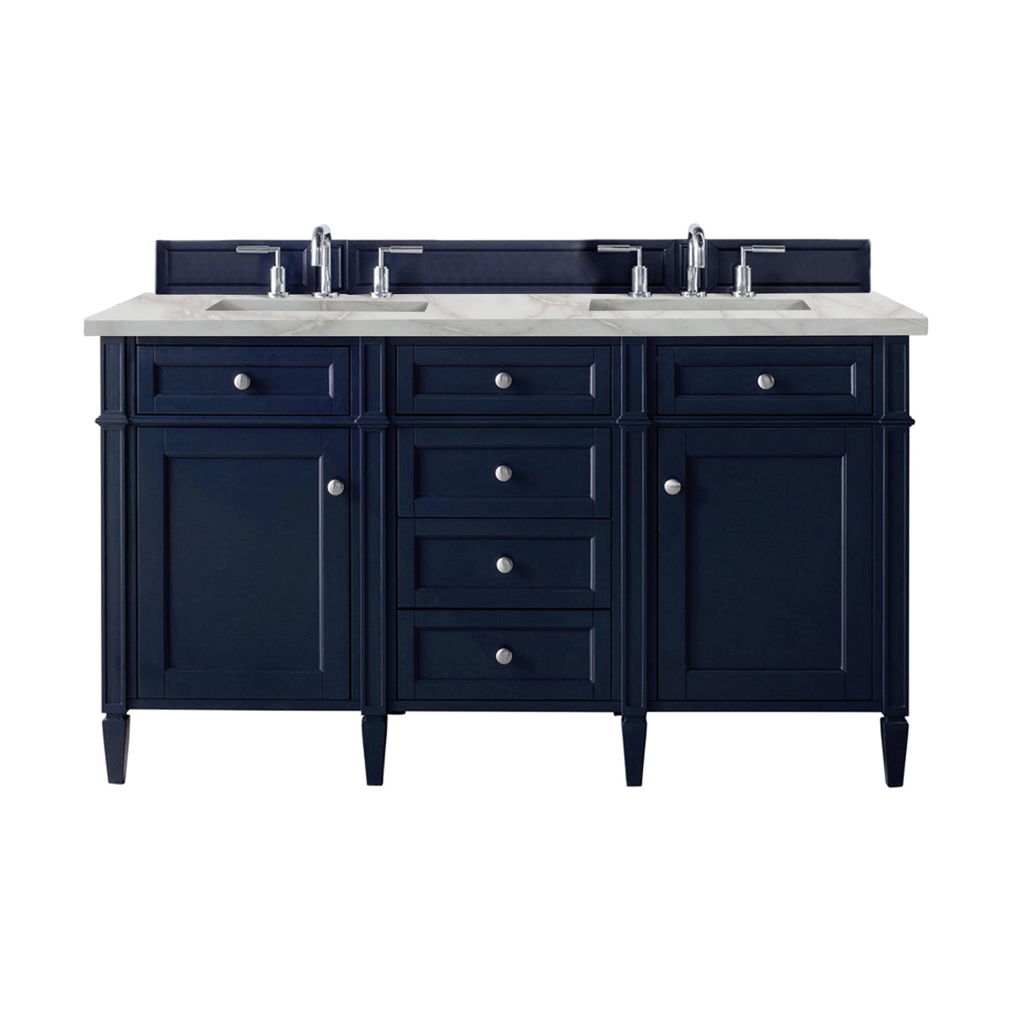 James Martin Brittany 60" Double Vanity with 3 CM Countertop & FreePower Wireless Charger