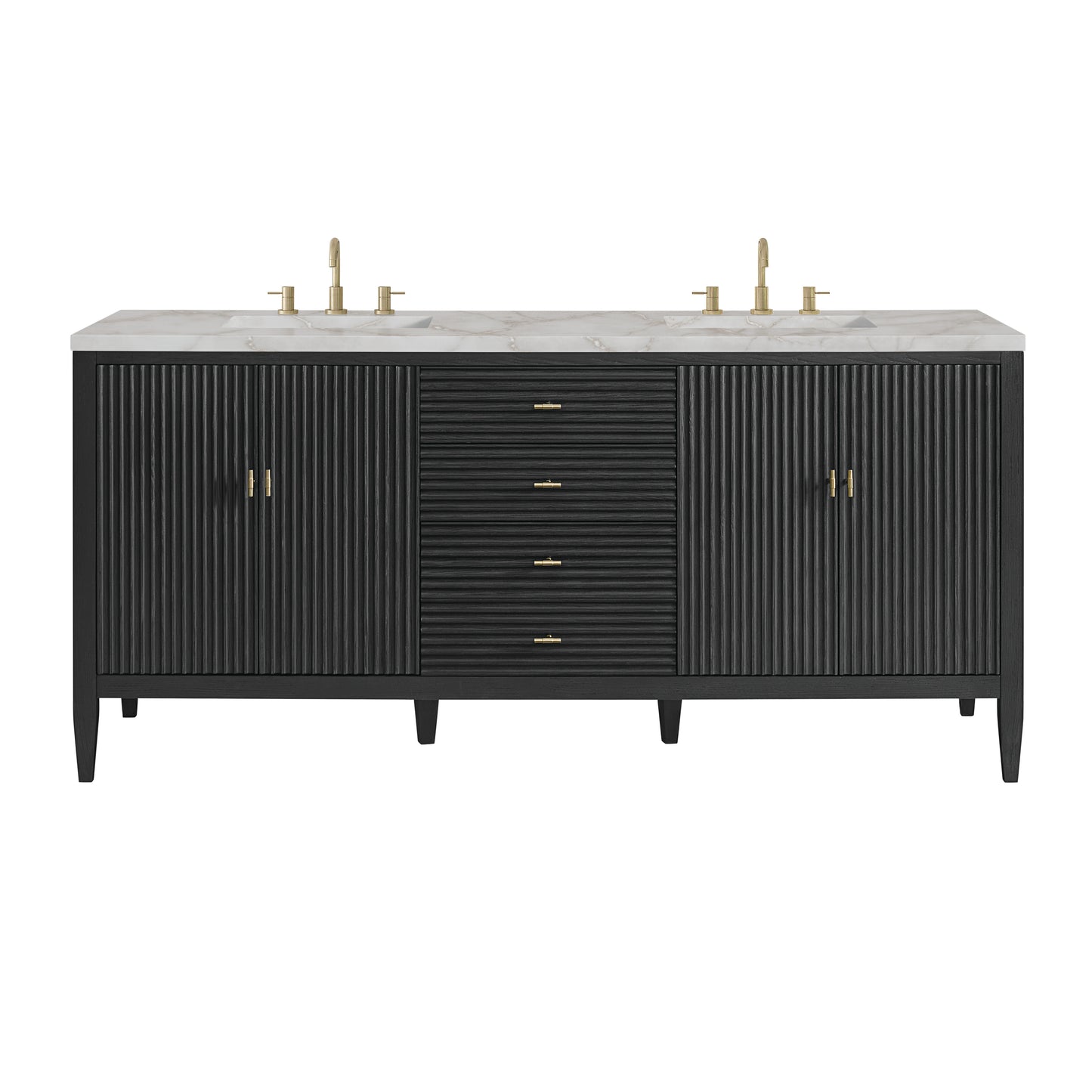 James Martin Myrrin 72" Double Vanity with 3 CM Countertop & FreePower Wireless Charger