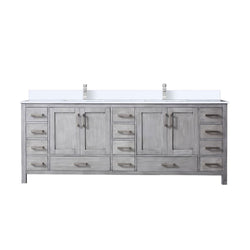 Lexora Collection Jacques 84 inch Double Bath Vanity, Top, and Faucet Set - Luxe Bathroom Vanities
