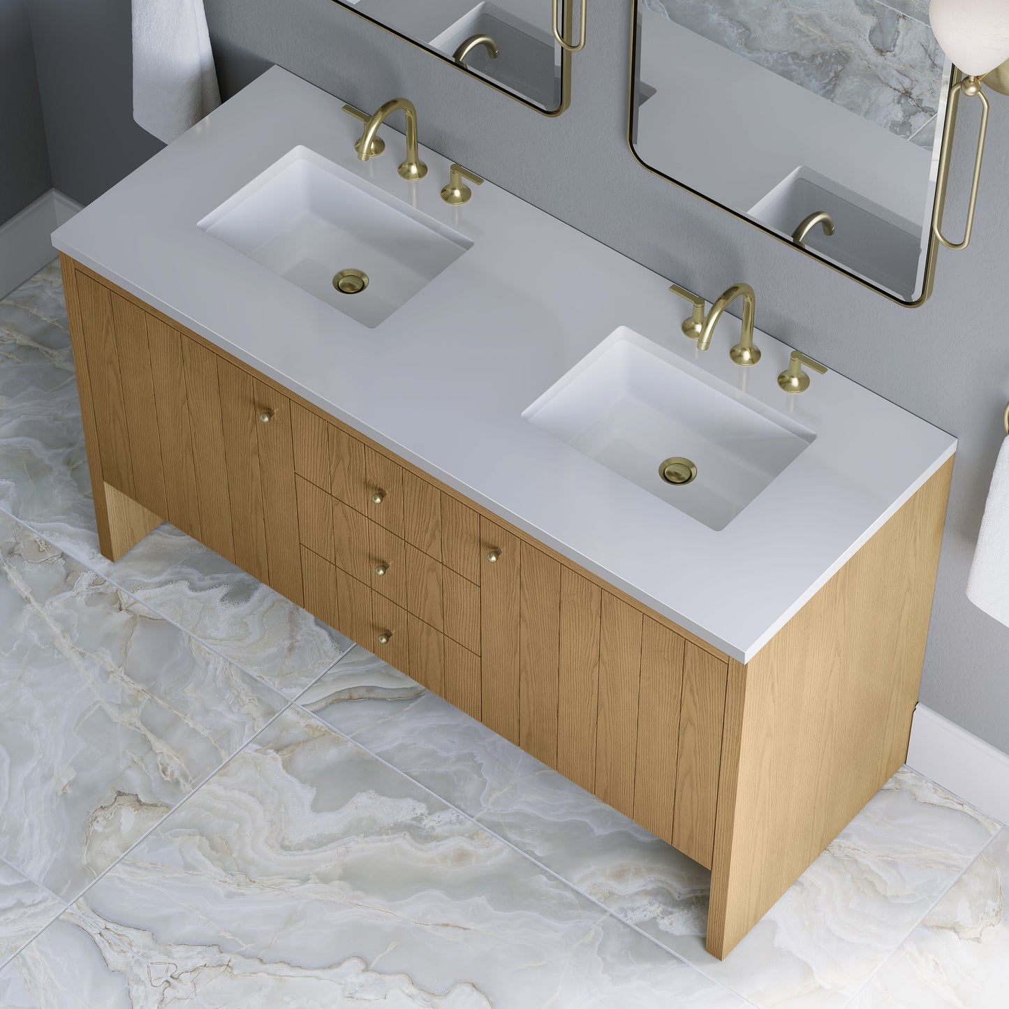 James Martin Hudson 60" Double Vanity with 3 CM Countertop