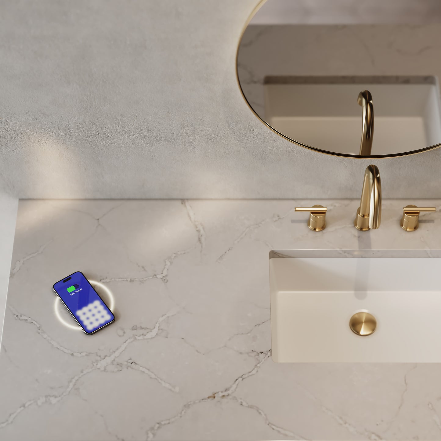 James Martin Laurent 60" Single Vanity with 3 CM Countertop & FreePower Wireless Charger