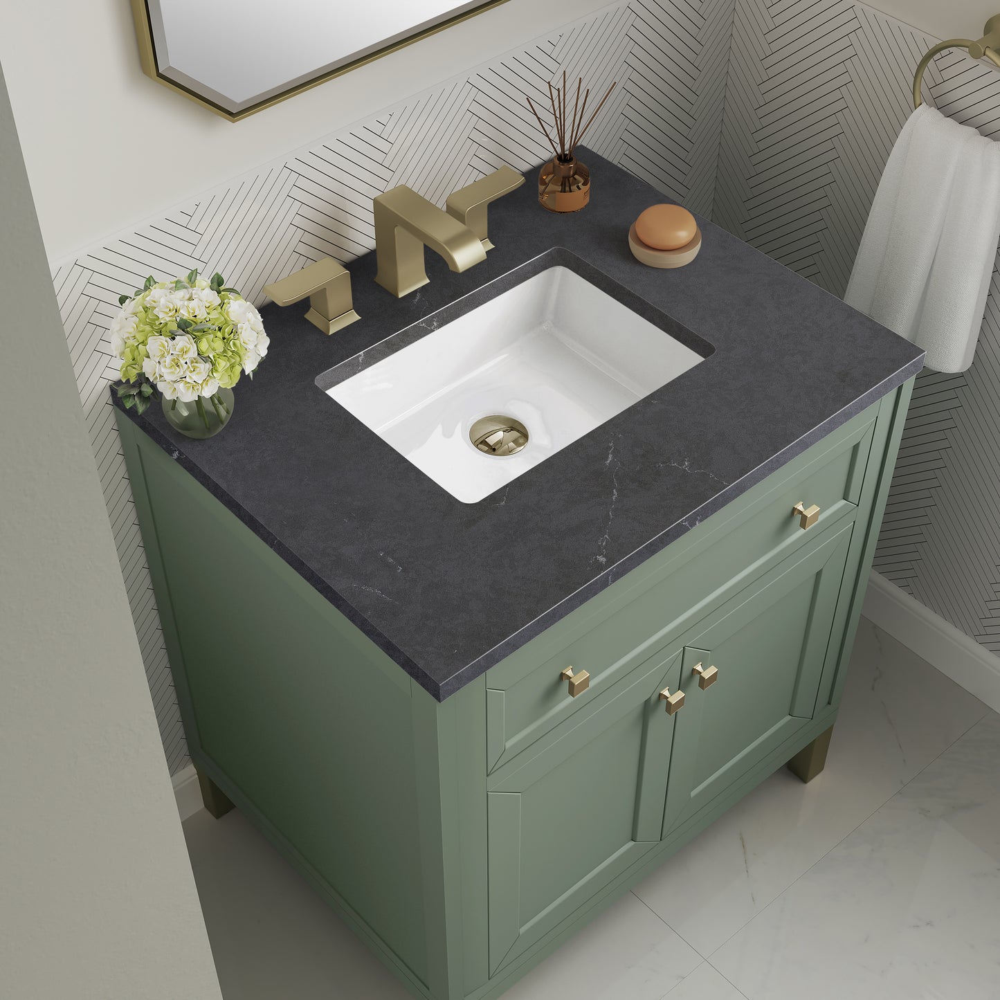 James Martin Chicago 30" Single Vanity with 3 CM Countertop