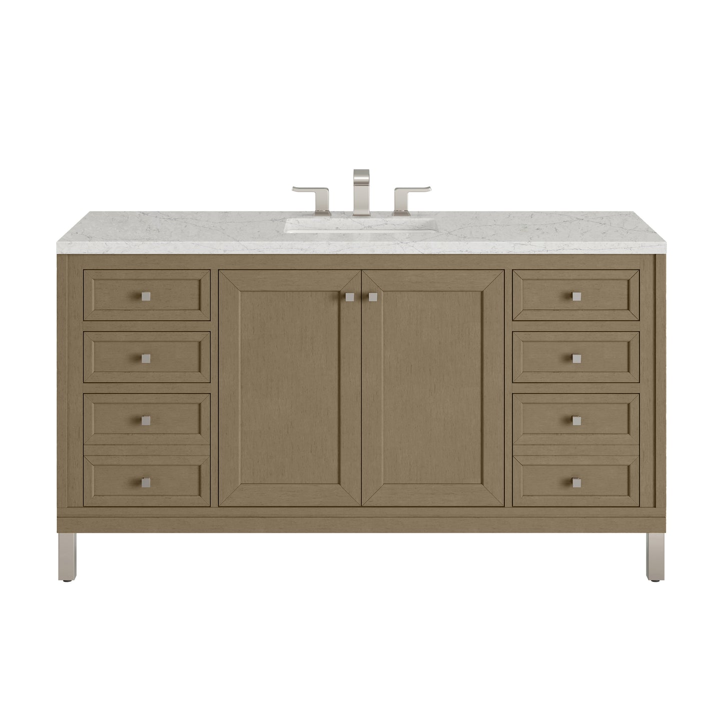 James Martin Chicago 60" Single Vanity with 3 CM Countertop & FreePower Wireless Charger