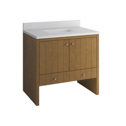 James Martin Hudson 36" Single Vanity with Single Hole 3 CM White Zeus Silestone Top and Matching Backsplash