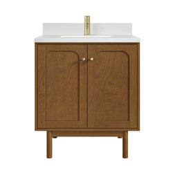 James Martin Laurent 30" Single Vanity with Single Hole 3 CM Countertop and Matching Backsplash