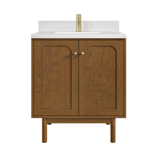 James Martin Laurent 30" Single Vanity with Single Hole 3 CM Countertop and Matching Backsplash