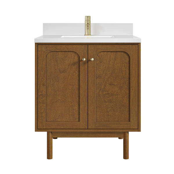 James Martin Laurent 30" Single Vanity with Single Hole 3 CM Countertop and Matching Backsplash