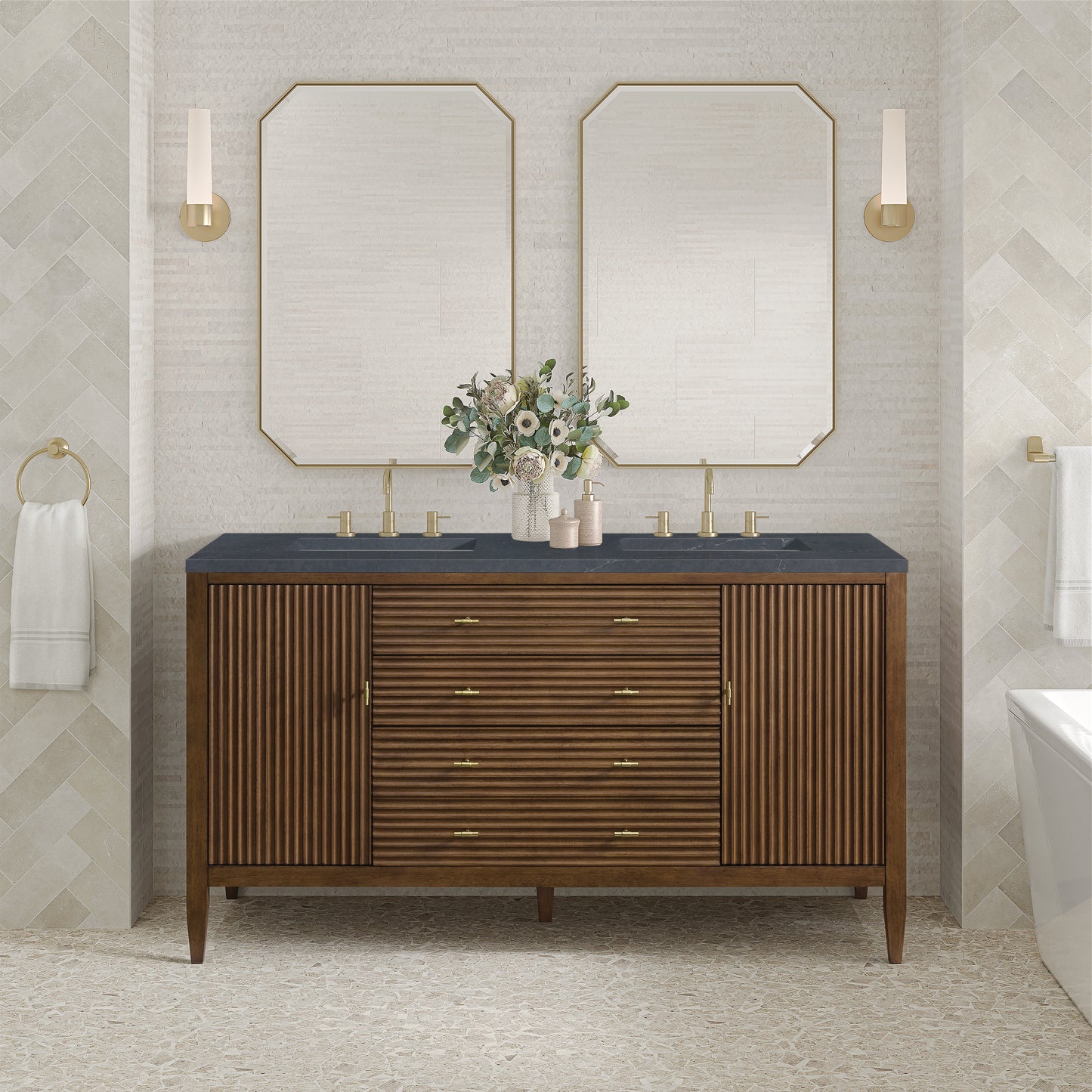 James Martin Myrrin 60" Double Vanity with 3 CM Countertop