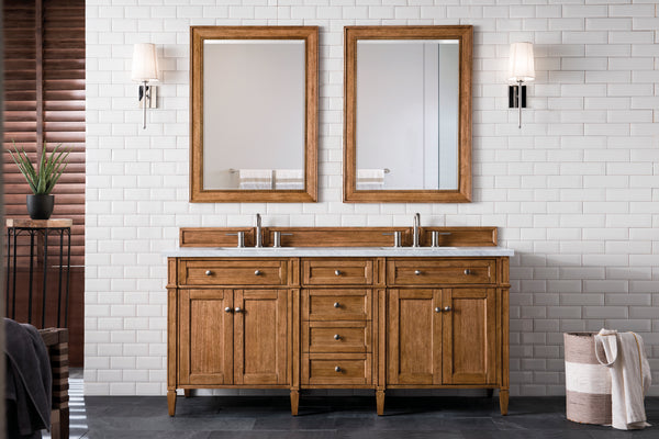 James Martin Brittany 72" Double Vanity with 3 CM Countertop & FreePower Wireless Charger