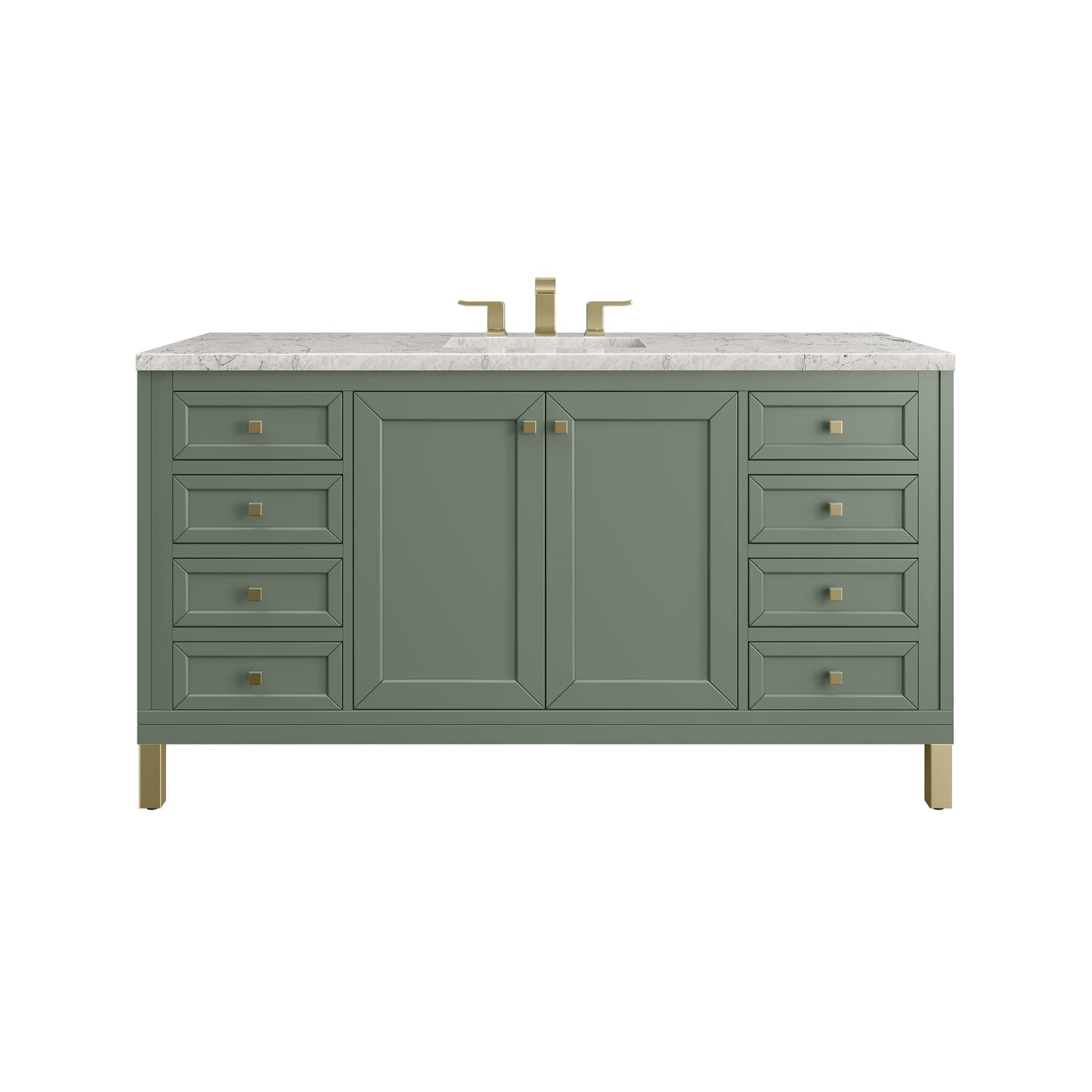 James Martin Chicago 60" Single Vanity with 3 CM Countertop & FreePower Wireless Charger