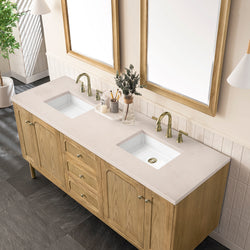 James Martin Laurent 72" Double Vanity, Light Natural Oak