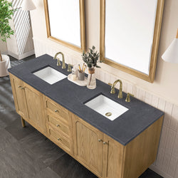 James Martin Laurent 72" Double Vanity, Light Natural Oak