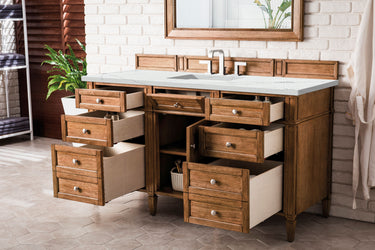 James Martin Brittany 60" Single Vanity with 3 CM Countertop & FreePower Wireless Charger