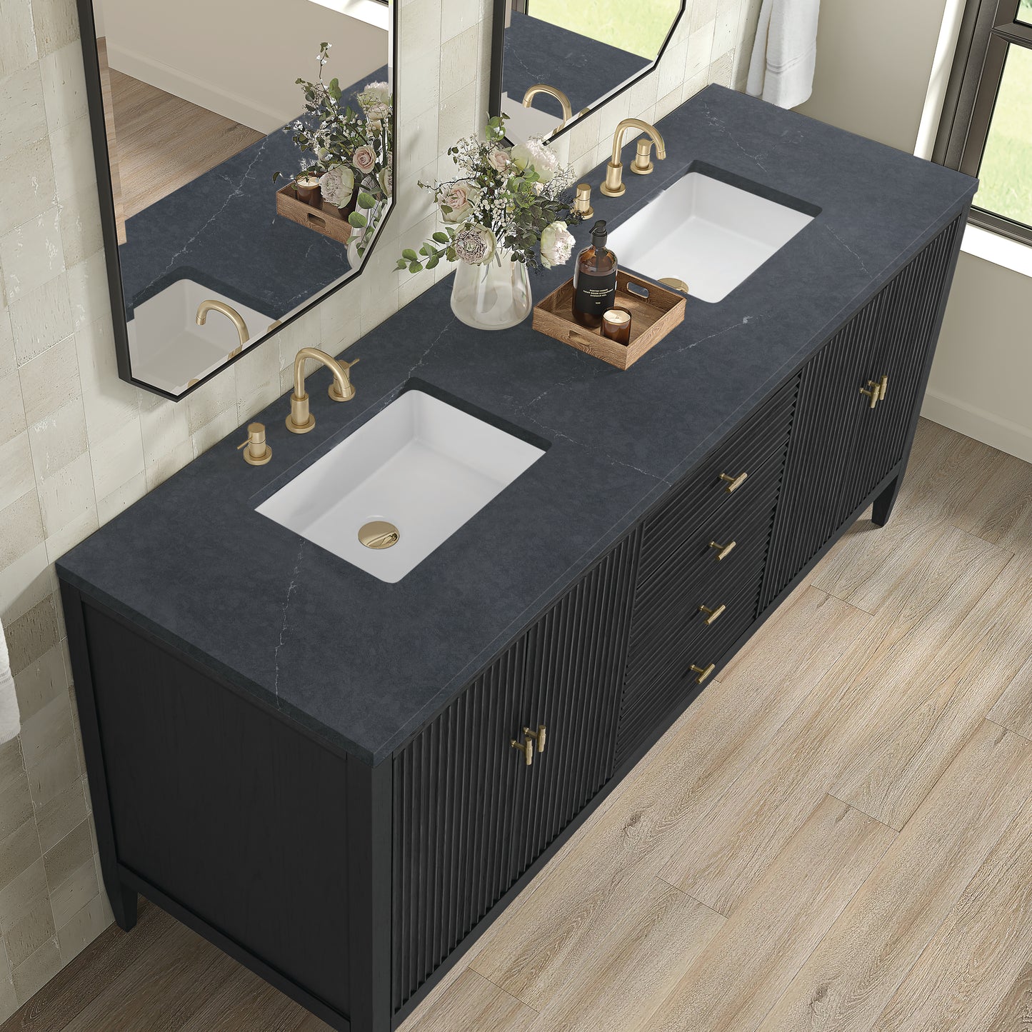 James Martin Myrrin 72" Double Vanity with 3 CM Countertop