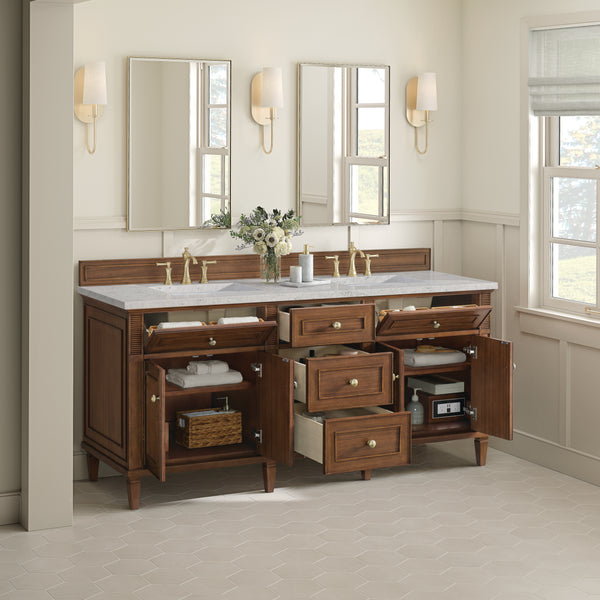 James Martin Lorelai 72" Double Vanity with 3 CM Countertop & FreePower Wireless Charger