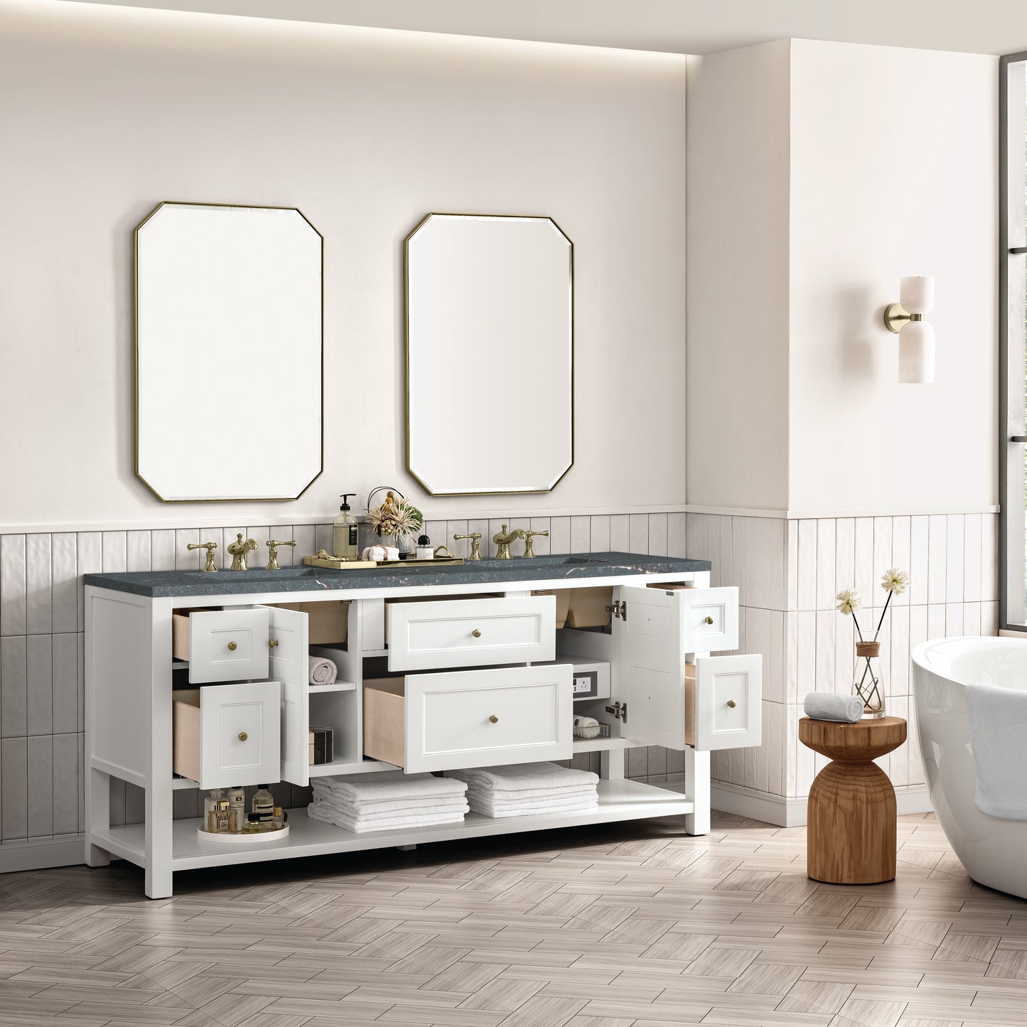 James Martin Breckenridge 72" Double Vanity w/ 3 CM Countertop