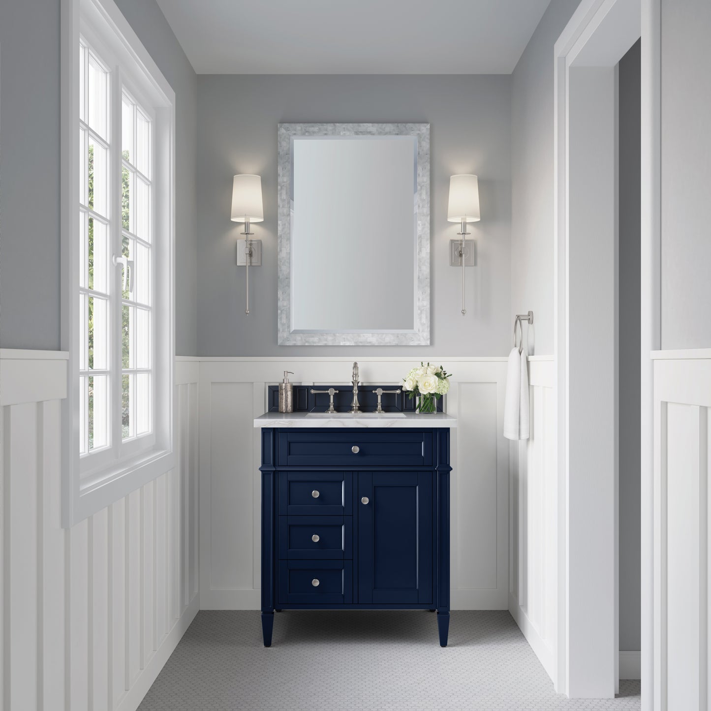 James Martin Brittany 30" Single Vanity with 3 CM Countertop