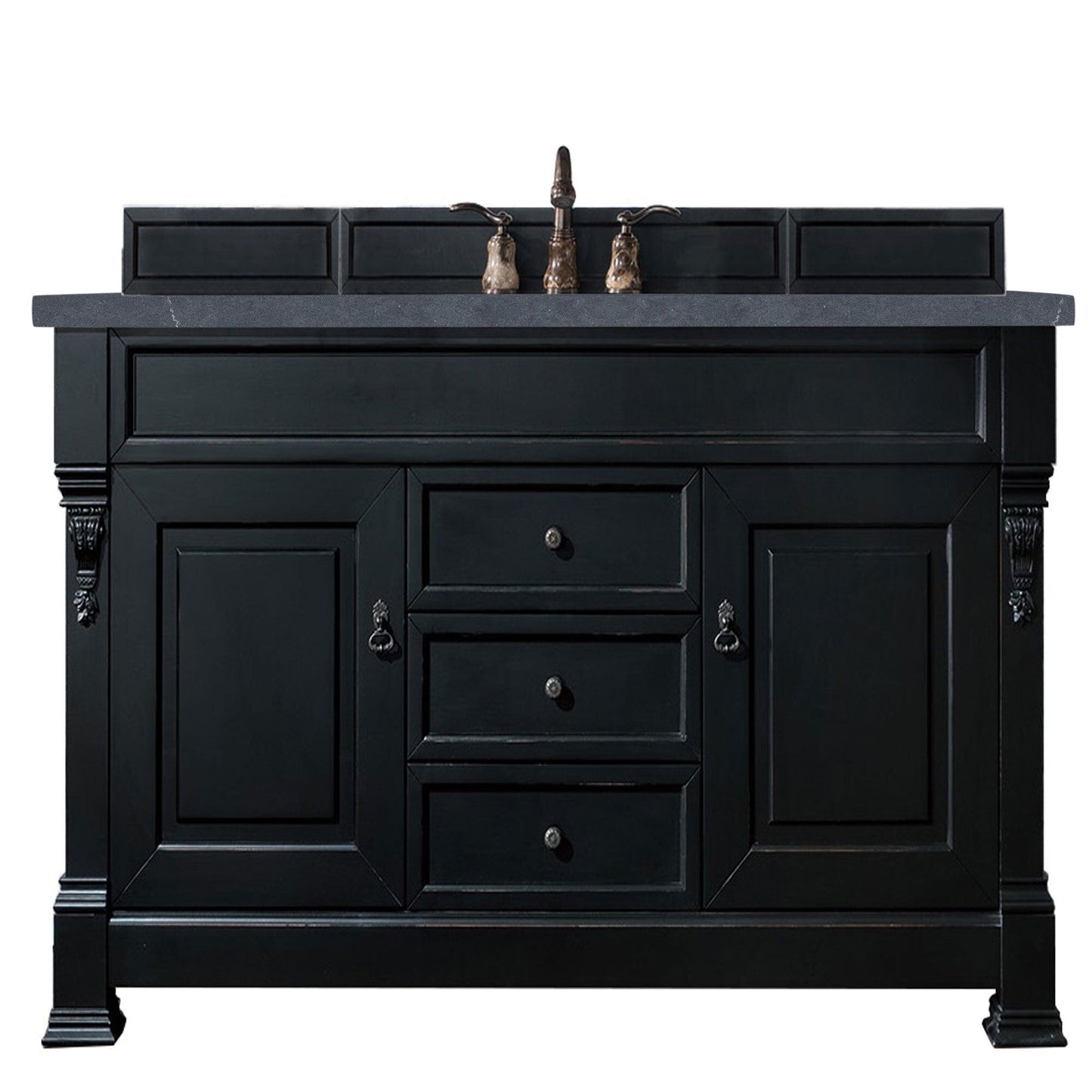 James Martin Brookfield 60" Single Vanity Vanities James Martin Antique Black w/ 3 CM Charcoal Soapstone Quartz Top 