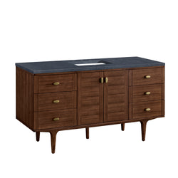 James Martin Amberly 60" Single Vanity, Mid-Century Walnut