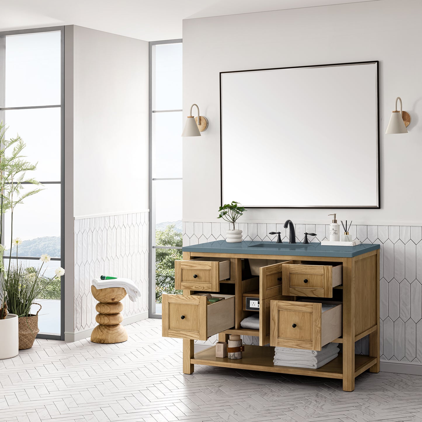 James Martin Breckenridge 48" Single Vanity, Light Natural Oak - Luxe Bathroom Vanities