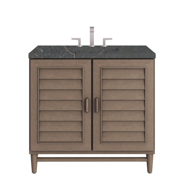 James Martin Portland 36" Single Vanity Whitewashed Walnut with 3 CM Countertop
